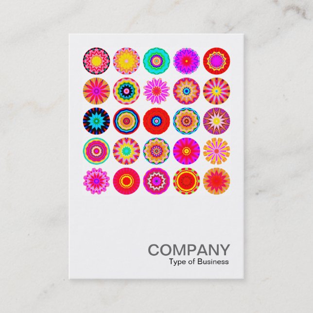 Square Photo 091 - 25 Colourful Mandalas Business Card (Front)