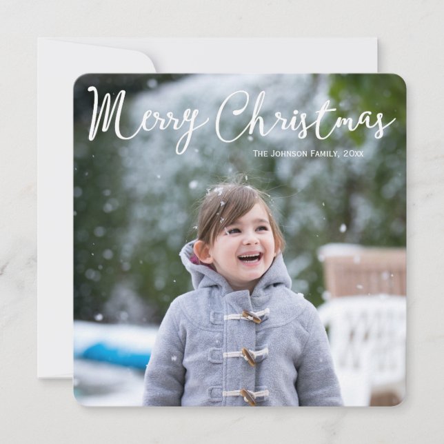 Square Photo Christmas Card Greetings (Front)