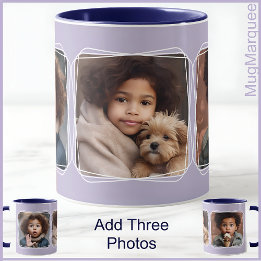 Square Photo Collage Modern Lilac C123 Mum Mother Mug