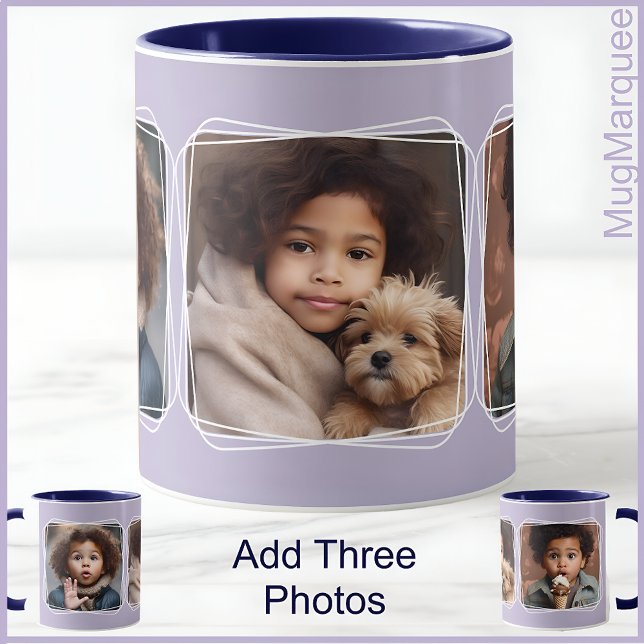 Square Photo Collage Modern Lilac C123 Mum Mother Mug (Creator Uploaded)