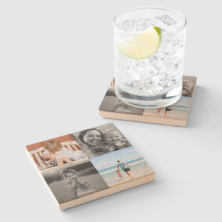 Square Photo Collage  Stone Coaster