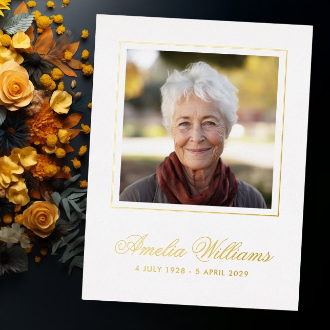 Square photo foil border sympathy thank you card (Square photo foil border sympathy thank you card)