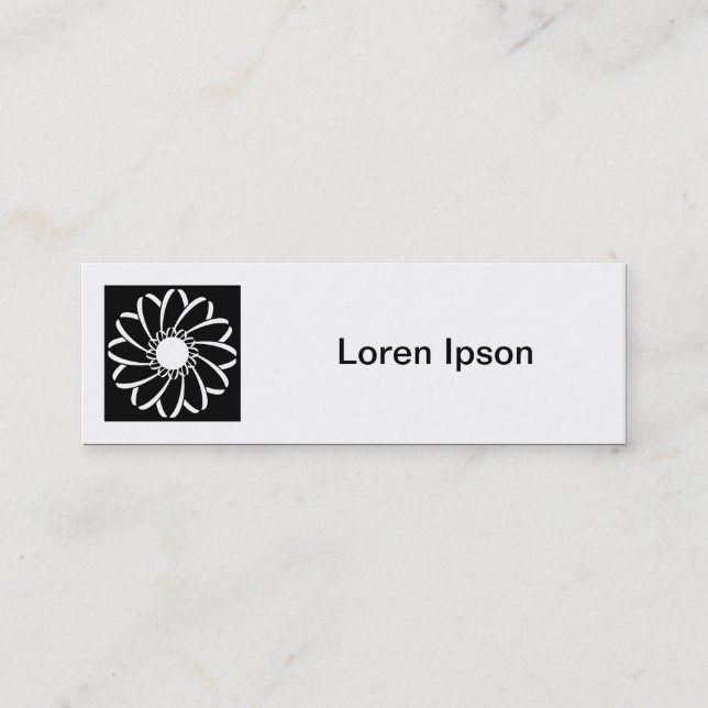 Square Photo - Geometric Flower Mini Business Card (Front)
