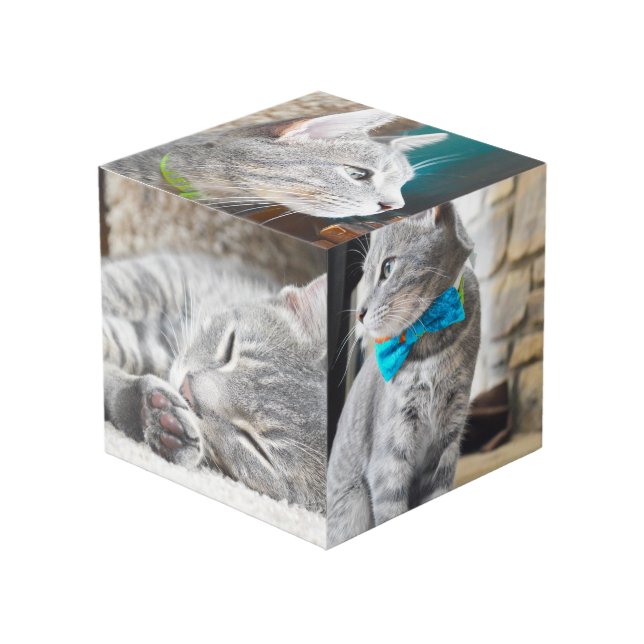 Square Photo Instagram Custom Cube Desk Accessory (Front Angled)