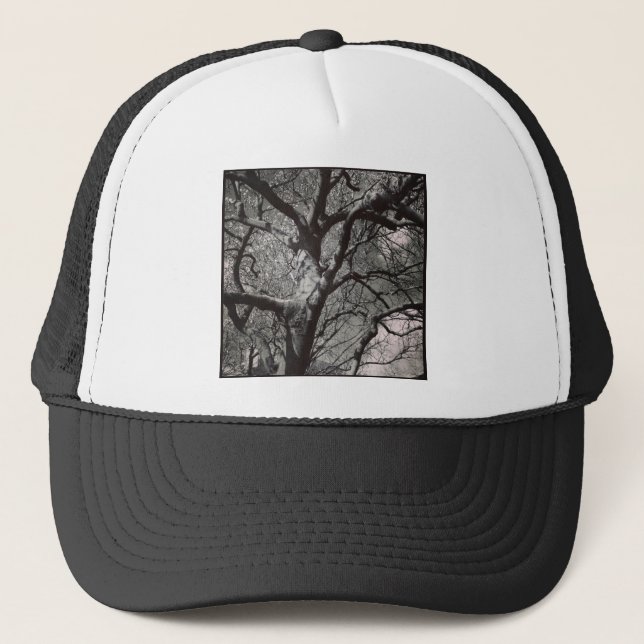 Square Photo - Magnolia Tree in Early Spring Trucker Hat (Front)