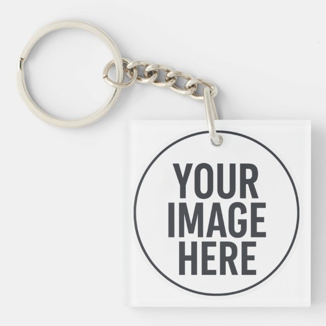 Square Photo Memory Keychain for Daily Use (Front)