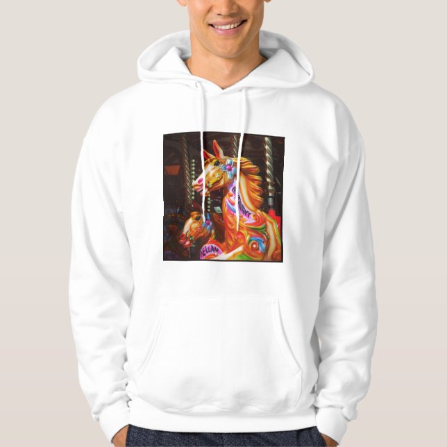 Square Photo - Merry-go-round Horses 02 Hoodie (Front)