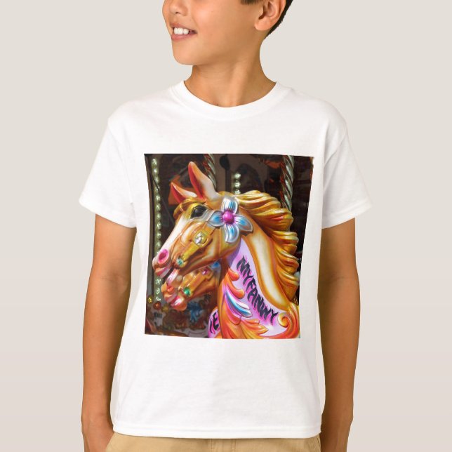 Square Photo - Merry-go-round Horses T-Shirt (Front)