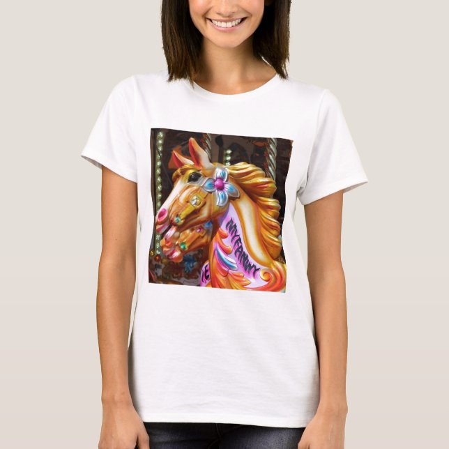 Square Photo - Merry-go-round Horses T-Shirt (Front)