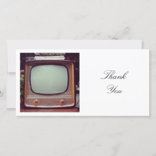 Square Photo - Old Television Thank You Card