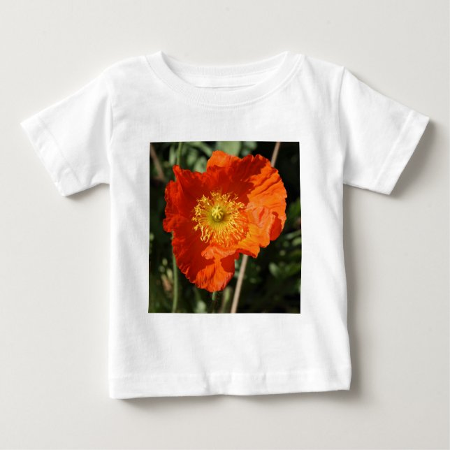 Square Photo - Orange Poppy Baby T-Shirt (Front)