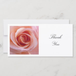 Square Photo - Pink Rose Thank You Card