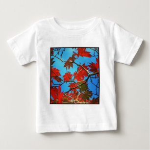 Square Photo - Red Autumn Leaves Baby T-Shirt