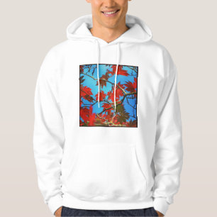 Square Photo - Red Autumn Leaves Hoodie