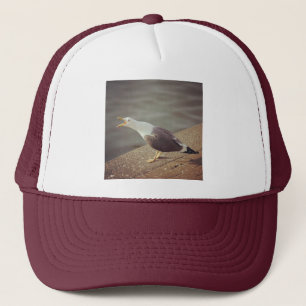 Square Photo - Squawking Seagull Trucker Hat