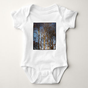 Square Photo - Sunlit Winter Trees Baby Bodysuit