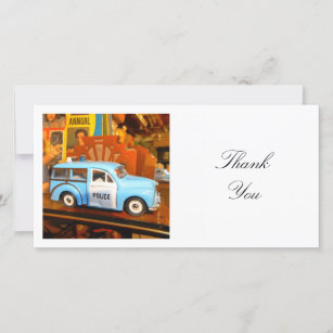 Square Photo - Toy Police Car Thank You Card