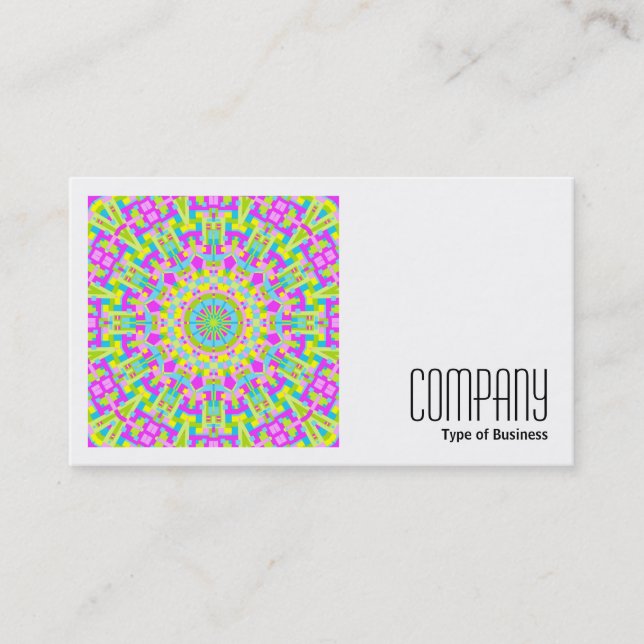 Square Photo (v2) - Colourful Kaleidoscope 05 Business Card (Front)