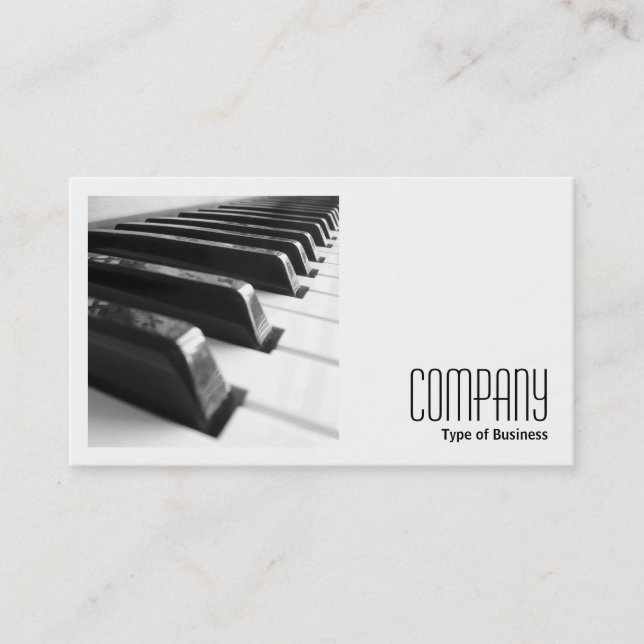 Square Photo (v2) - Keyboard B&W Business Card (Front)