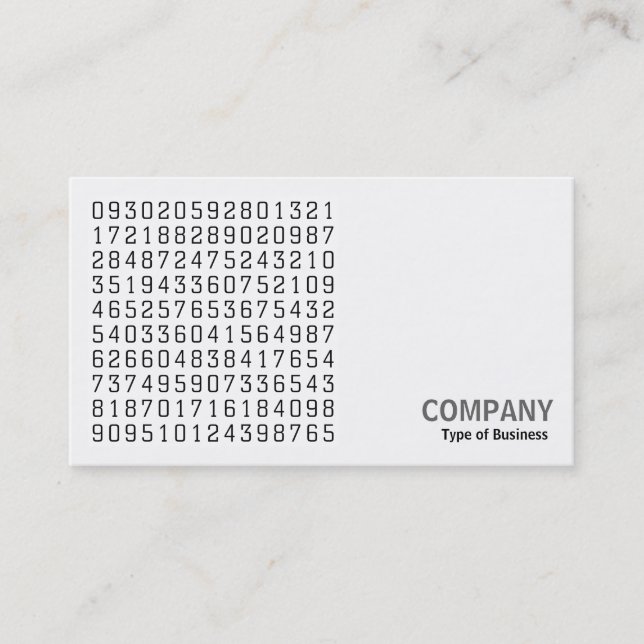 Square Photo (v2) - Random Numbers Business Card (Front)