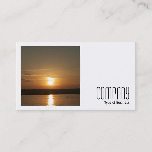 Square Photo (v2) - Sunset over Cardiff Bay Business Card (Front)