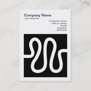 Square Photo (v3) - Curvy Line - White on Black Business Card