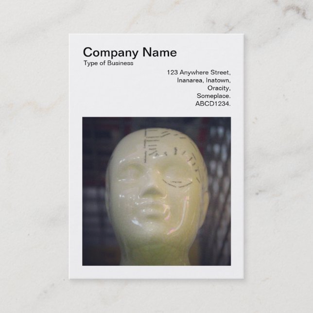 Square Photo (v3) - Phrenology Head Business Card (Front)