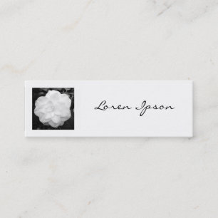 Square Photo - White Camelia Mini Business Card
