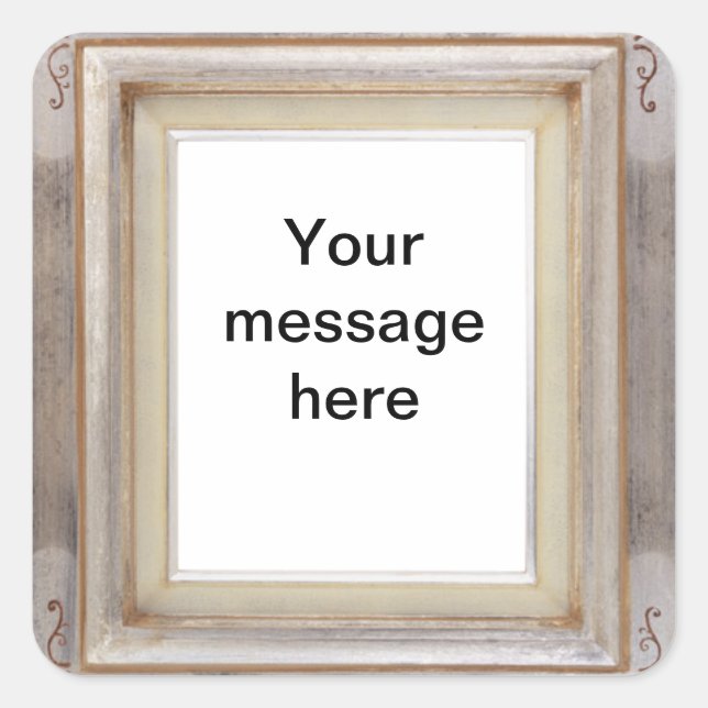 Square picture-frame customisable stickers (Front)