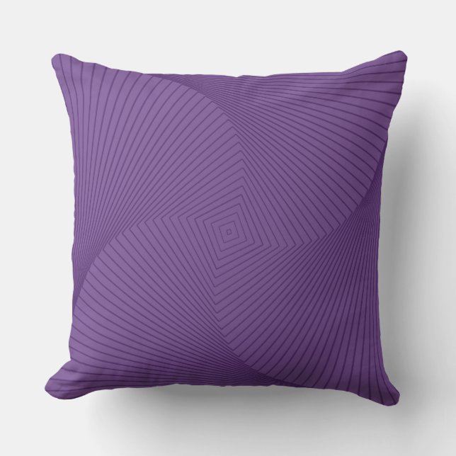 Square Pillow, Purple Spiral Design Cushion (Front)