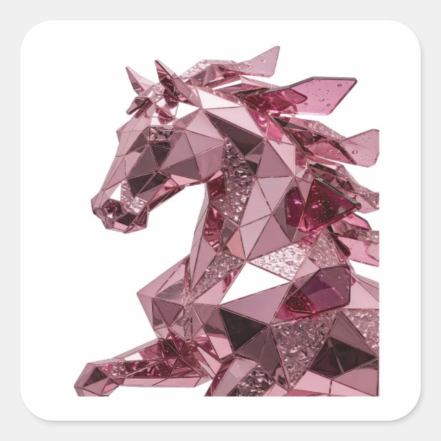 Square Pink Abstract Square Sticker (Front)