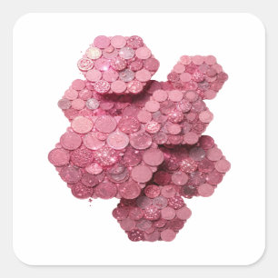 Square Pink PINK COINS Craft Sticker