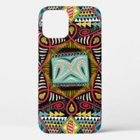 Square pocket, shawl, textile. Colourful abstract