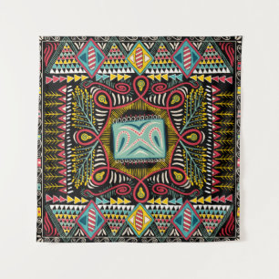 Square pocket, shawl, textile. Colourful abstract Tapestry