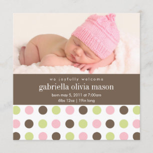Square Polkadot   Birth Announcement