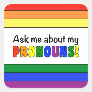 Square Pronouns Sticker (Rainbow)