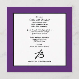 Square Purple Border Invitation
