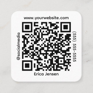 Square QR Social Media Contact Business Card