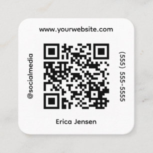 Square QR Social Media Contact Square Business Card