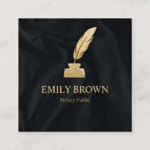 Square Quill Notary Loan Signing Agent Black Gold