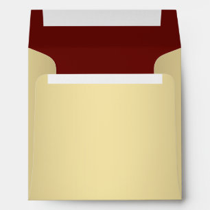Square Red and Gold Linen Envelopes