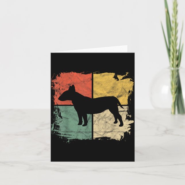 Square Retro Bull Terrier Owner Gift Dog Bully Dad Card (Front)
