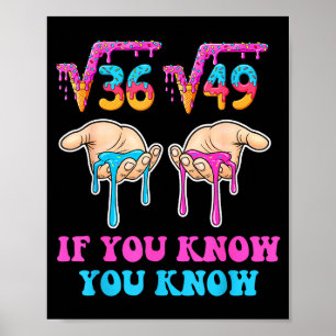 Square Root 36 49 If You Know You Know 67 Ice Crea Poster