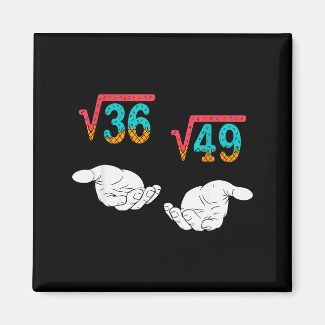 Square Root 36 49 Meme 67 Ice Cream Drip Math Teac Magnet (Front)