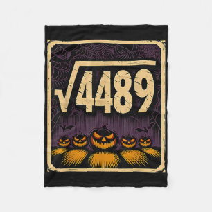 Square Root 4489 Halloween Pumpkin Math Joke 6 7 S Fleece Blanket