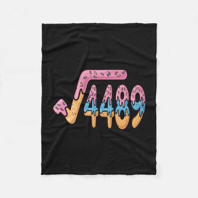 Square Root 4489 Ice Cream Slang Math 67 Six Seven Fleece Blanket (Front)