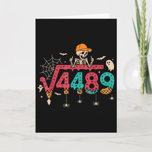 Square Root 4489 Math Teacher Funny 67 Meme Hallow Card (Front)