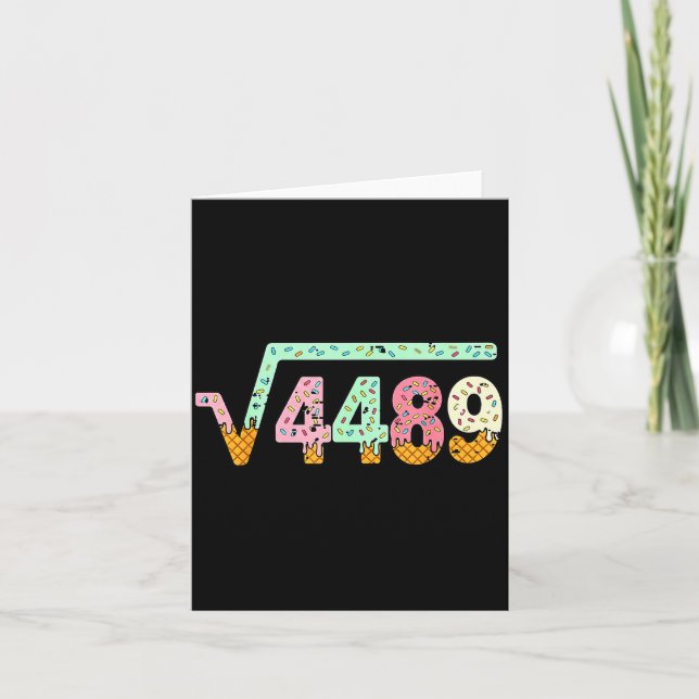 Square Root 4489 Slang Math Teacher Six Seven 6 7  Card (Front)