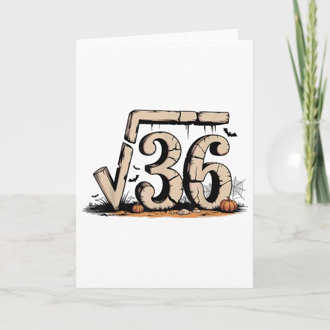 Square Root 67 Meme 6 7 Gen Alpha Halloween Six Se Card (Front)