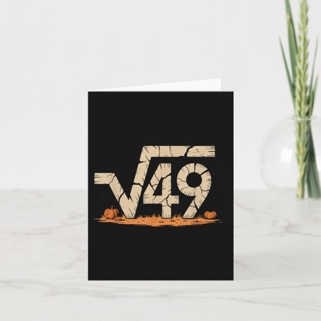Square Root 67 Meme 6 7 Gen Alpha Halloween Six Se Card (Front)